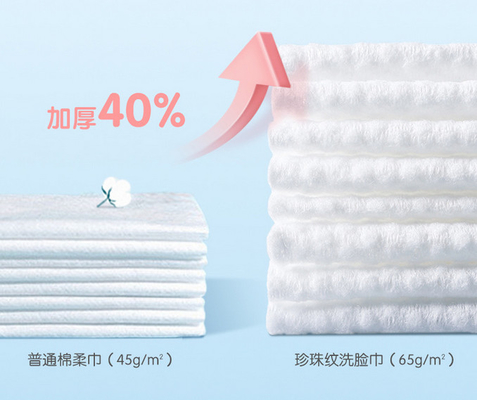 Bông mềm tùy chỉnh dùng một lần Khăn mặt làm sạch hàng ngày để sử dụng khô và ướt