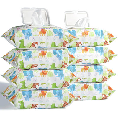 Khăn ướt 80 Đếm Khăn lau trẻ em không dệt mềm có nắp cho trẻ sơ sinh