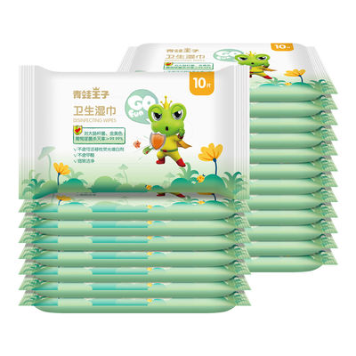 Nhãn hiệu riêng dùng một lần Nhạy cảm Oem Baby Hand Mouth Water Khăn ướt 10 cái
