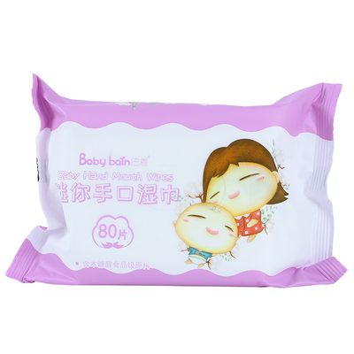 Nước dùng một lần Khăn ướt Đóng gói nhỏ Spunlace Gói 80 ​​chiếc tinh khiết