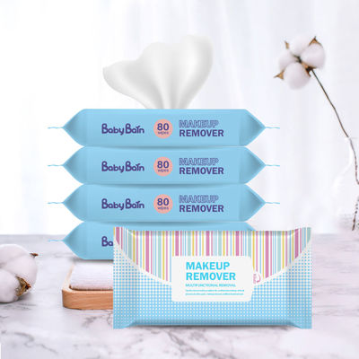 Bán buôn Logo tùy chỉnh Làm sạch da mặt hữu cơ và Khăn lau mặt tẩy trang nhẹ nhàng cho phụ nữ