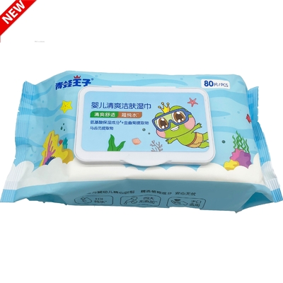 Vải thực vật Khăn giấy ướt Khăn lau trẻ em có thể phân hủy sinh học Khăn lau ướt không có mùi thơm