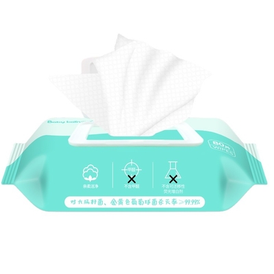 Dưỡng ẩm tự nhiên Aloe Vera Không có Phụ gia Khăn ướt Em bé Không chứa Cồn 60 chiếc