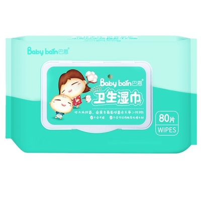 Dưỡng ẩm tự nhiên Aloe Vera Không có Phụ gia Khăn ướt Em bé Không chứa Cồn 60 chiếc