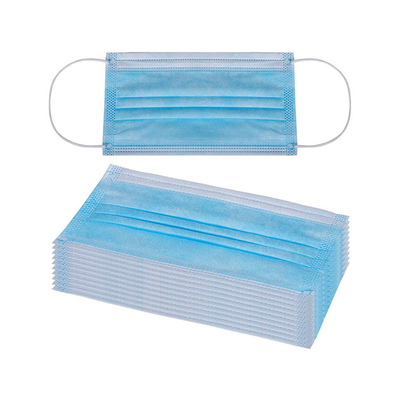 Blue White 3 Ply Non Woven Face Mask Gói Đơn Dùng một lần cho Cá nhân