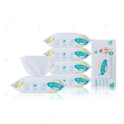 Vải liên kết nhiệt Khăn ướt lau tay và miệng dùng một lần 50gsm Không chứa cồn