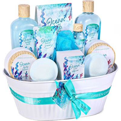 Giỏ Quà 9 Miếng Tắm Dưỡng Thể Vanilla Dừa Tại Nhà Spa Các Loại Kem Dưỡng Da Thơm