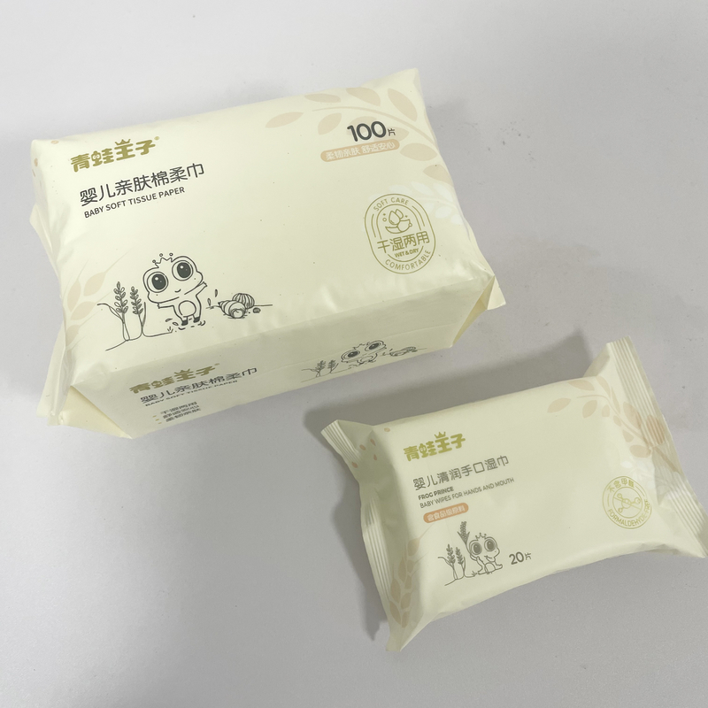 100 CÁI Bông hữu cơ tùy chỉnh Lau khô dùng một lần Bông mềm Lau khô ướt